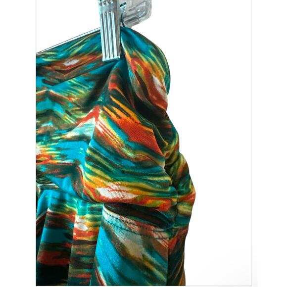 Studio JPR Women’s Green Multi Color Fair Isle A-line Boho skirt Size Large - Picture 3 of 6